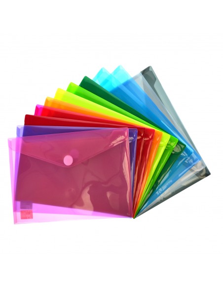 Carpeta Sobre de Plástico  - Pack 12 ud. -  A4+ Colorline